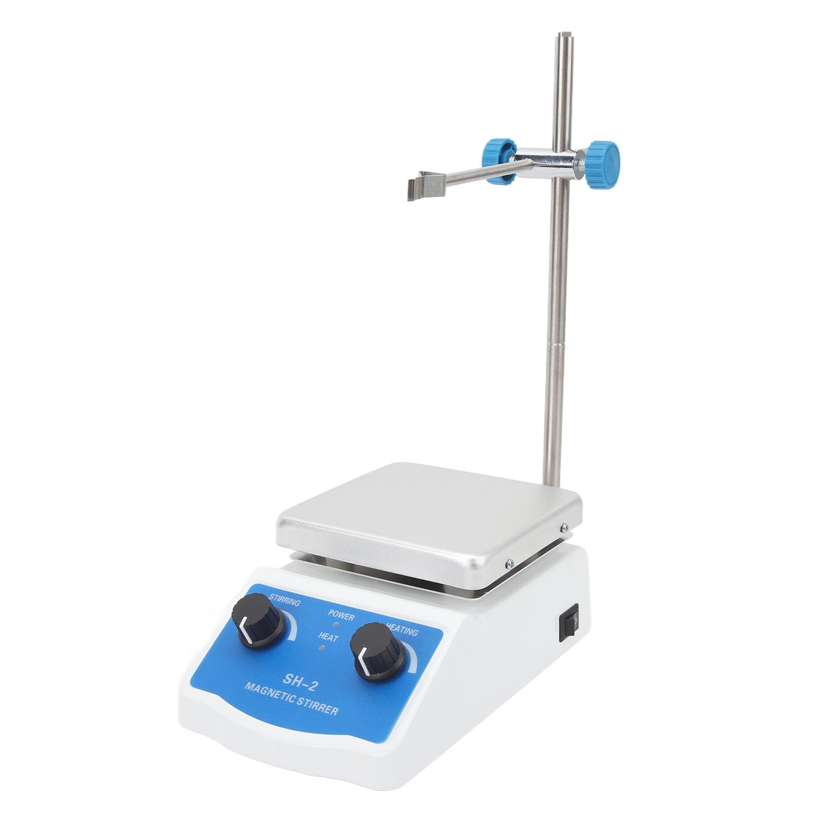 Magnetrührer Heizplattenmischer 2000 Ml Rührkapazität Laborrührer Heizplatte 180 W Maximal 662 ℉ 350 ℃ 100-1600 U/min Stufenlos Einstellbar für Labor (EU-Stecker 220 V)