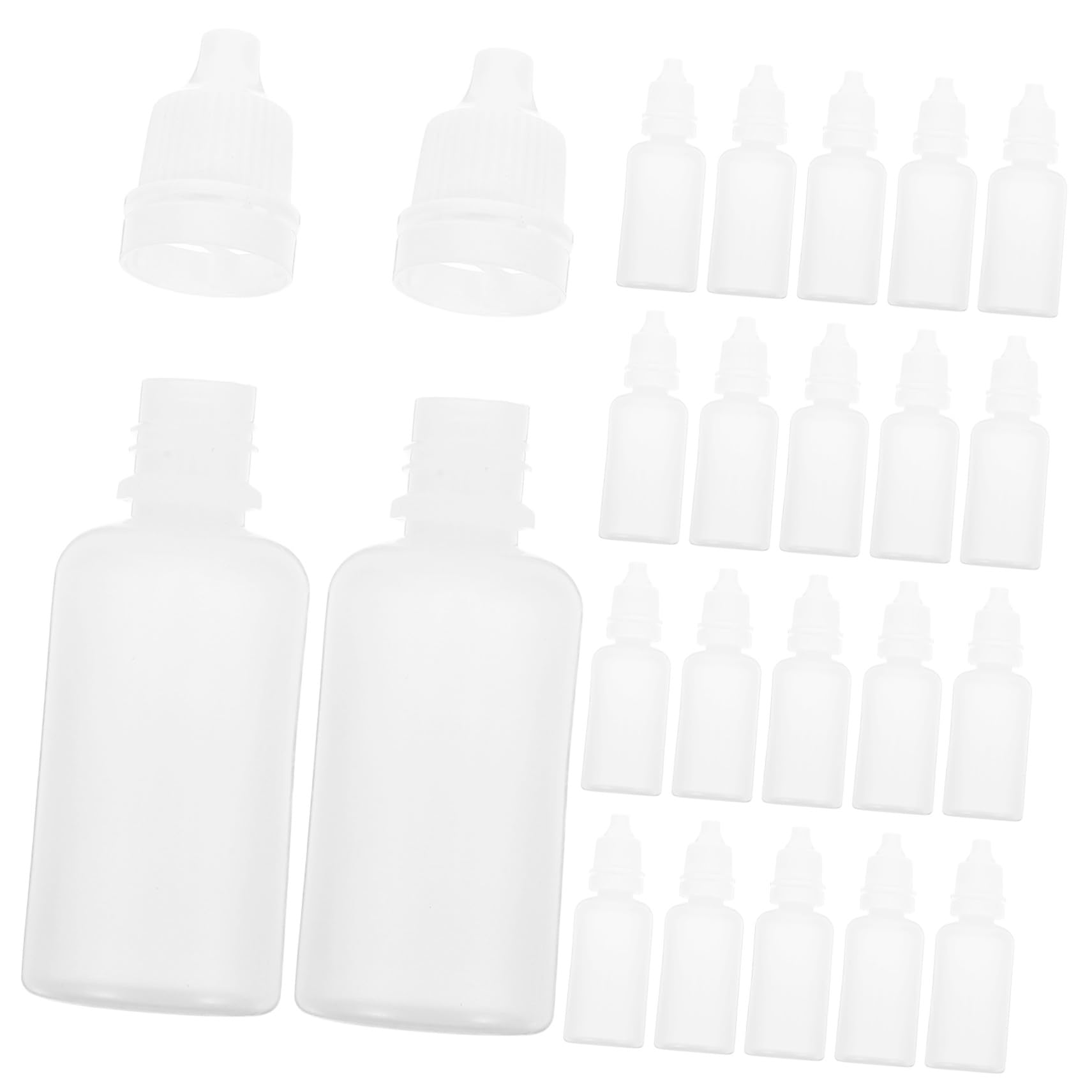 Lot de 100 flacons compte-gouttes souples en plastique blanc 20 ml étanches pour liquides
