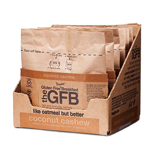 The Gluten Free Brothers, Protein Oatmeal Cup (Pop-up), Coconut + Cashew, 2 Ounce (Pack of 6), Gluten Free, Non GMO