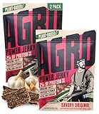 AGRO POWER Vegan Jerky, Savory Original - Mouthwatering-Flavor Plant-Based Jerky with 40% Less Sodium - Meatless & Vegan Meat Jerky Snacks Gifts for Men & Women - 25G Protein Non-Beef Jerky