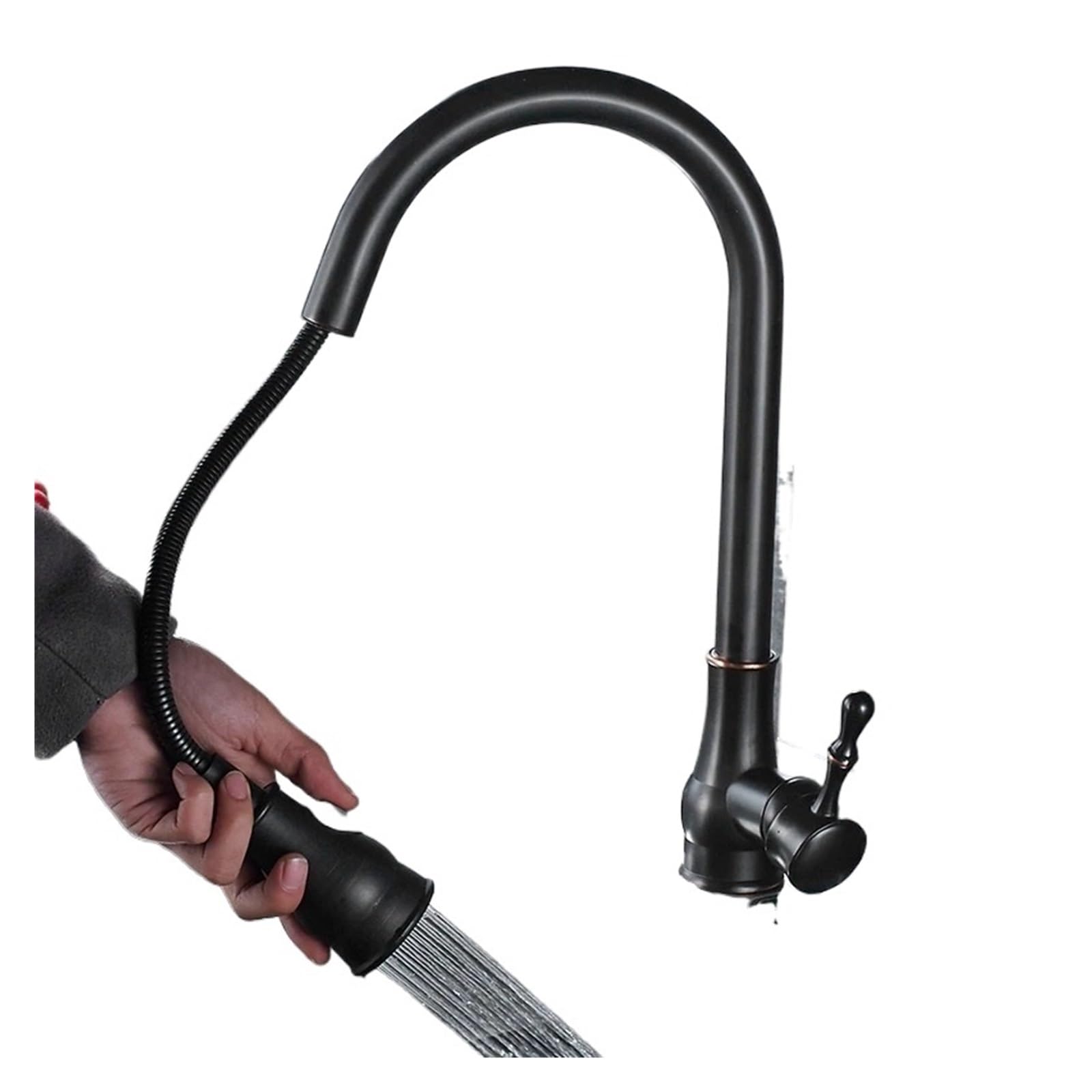 Mitigeur d'évier de cuisine monotrou durable et flexible pour évier double bac
