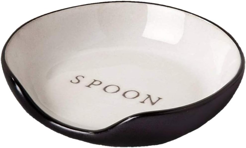 Flash Deals - 50% OFF Stoneware Spoon Rest Cream/Black Joanna Gaines Collection (Standard version) (Pack 1)