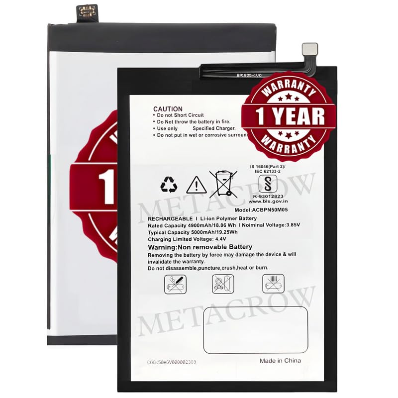 Image of Original ACBPN50M05 Battery Compatible with Micromax in 1b (E6523, E7533) - (5000mAh) - 1 Year Warranty BC46