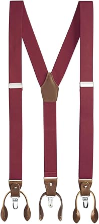Suspenders For Men - 48" Adjustable Straps 1 1/4" - Y Back With Clips And Buttons