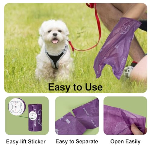 Image of Scented Dog Poop Bags With Dispenser, Strong and Leak-proof Waste Bags for Pets, 870 Count (58 Packs of 15), 13 Inch x 9 Inch (Purple)