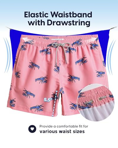 Image of maamgic Mens Swim Trunks 5 Inch with Mesh Lining, Quick Dry Mens Bathing Suit, Swim Shorts for Swimming and Beach