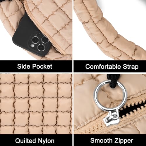 Image of GASSDA Puffer Tote Bag for Women Large Quilted Puffy Lightweight Carryall Crossbody Tote Bag for Women