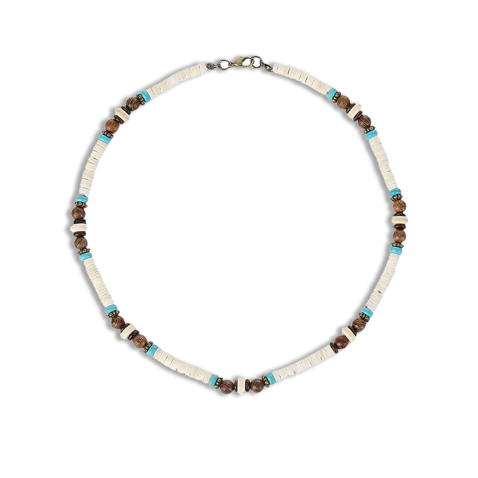 Tadpolez Collar de Surfista Hombre,Hombres de Madera Collar de Play,Bohemia Collar Africano,Cuentas de Madera para Hombre,Collar de Surfero Gargantilla,Creatividad Festival Regalo