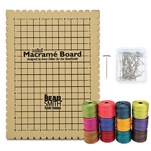 Combo de macramé portátil con hilos S-Lon y tablero para tejer en cualquier lugar 2