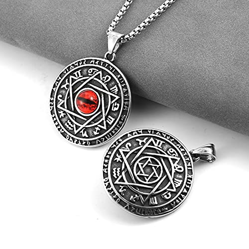 STWTR Red Eye Amulet Seal Solomon Hexagonal Star Twelve Constellation Pendant Blue Eye Stainless Steel Necklace3