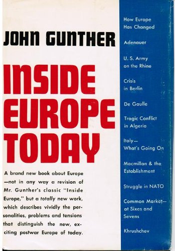 Inside Europe Today B0020Q8U9U Book Cover