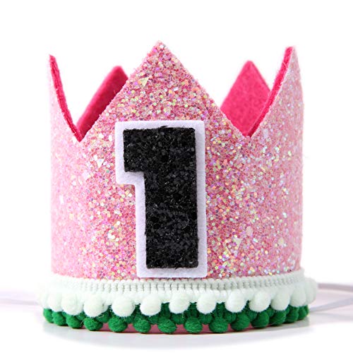 Watermelon ONE Crown for 1st Birthday - First Birthday Decoration for Baby's, Glitter Crown for Girl, Baby Birthday Souvenir Gifts (Watermelon Crown Hat)