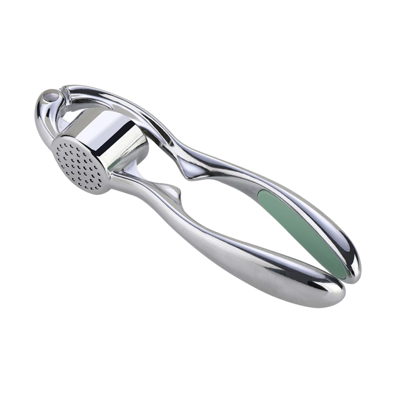 MAGICLULU 1pc Manual Garlic Press Zinc Alloy Handle Garlic Mincer for Effortless Crushing Kitchen Tool Silver Finish for Home and Restaurant Use