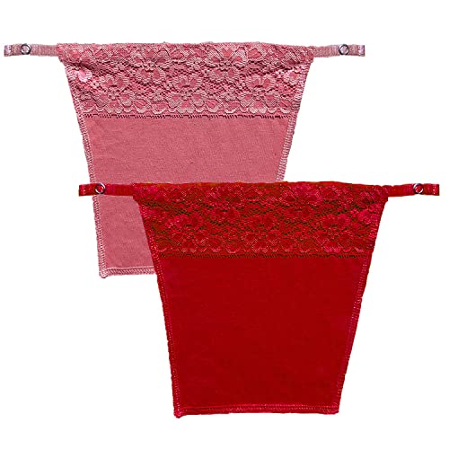 Image of Cotton Clip-on Mock Lace Camisole for Women,Deep Neck Cleavage Cover Cami Secret