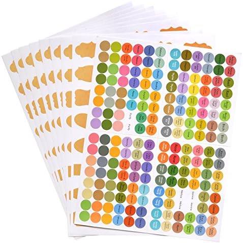 Essential Oil Stickers Labels, Includes 256 Blank Bottle Stickers Fancy Kraft Paper Plus 192 Top Cap Stickers for ALL Oils - 9 Sheets, 448 Labels to Keep Oils Organized