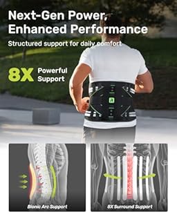 Rakiie Back Brace for Lower Back Pain Relief, 8 Stays Powerful Lumbar Support for Men Women, Back Support Belt with 3D Pad, Breathable Back Support Brace with Adjustable Strap for Herniated Disc, Sciatica, Green Size M