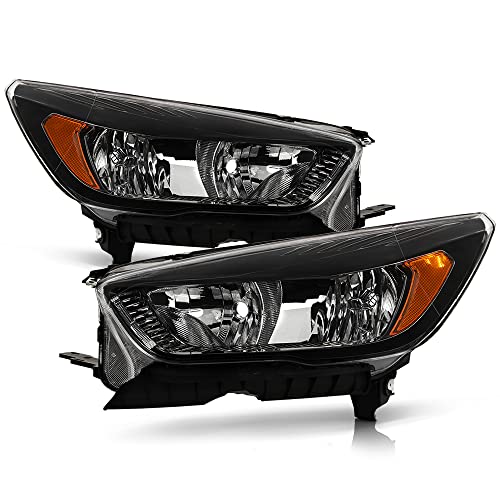 VIPMOTOZ Factory Style Headlights Compatible With 2017-2019 Ford Escape Black Housing Clear Lens Headlamps Assembly Replacement Pair Set