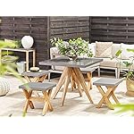 Patioco Gartenset Olbia Faserzement & Akazie Grau