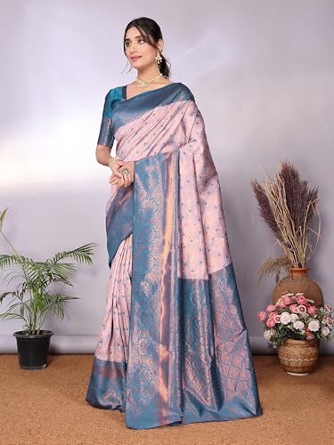 Image of Women's Kanjivaram Soft Silk Banarasi Saree With Blouse Piece | Banarasi Sari For Women | Saree with Blouse piece