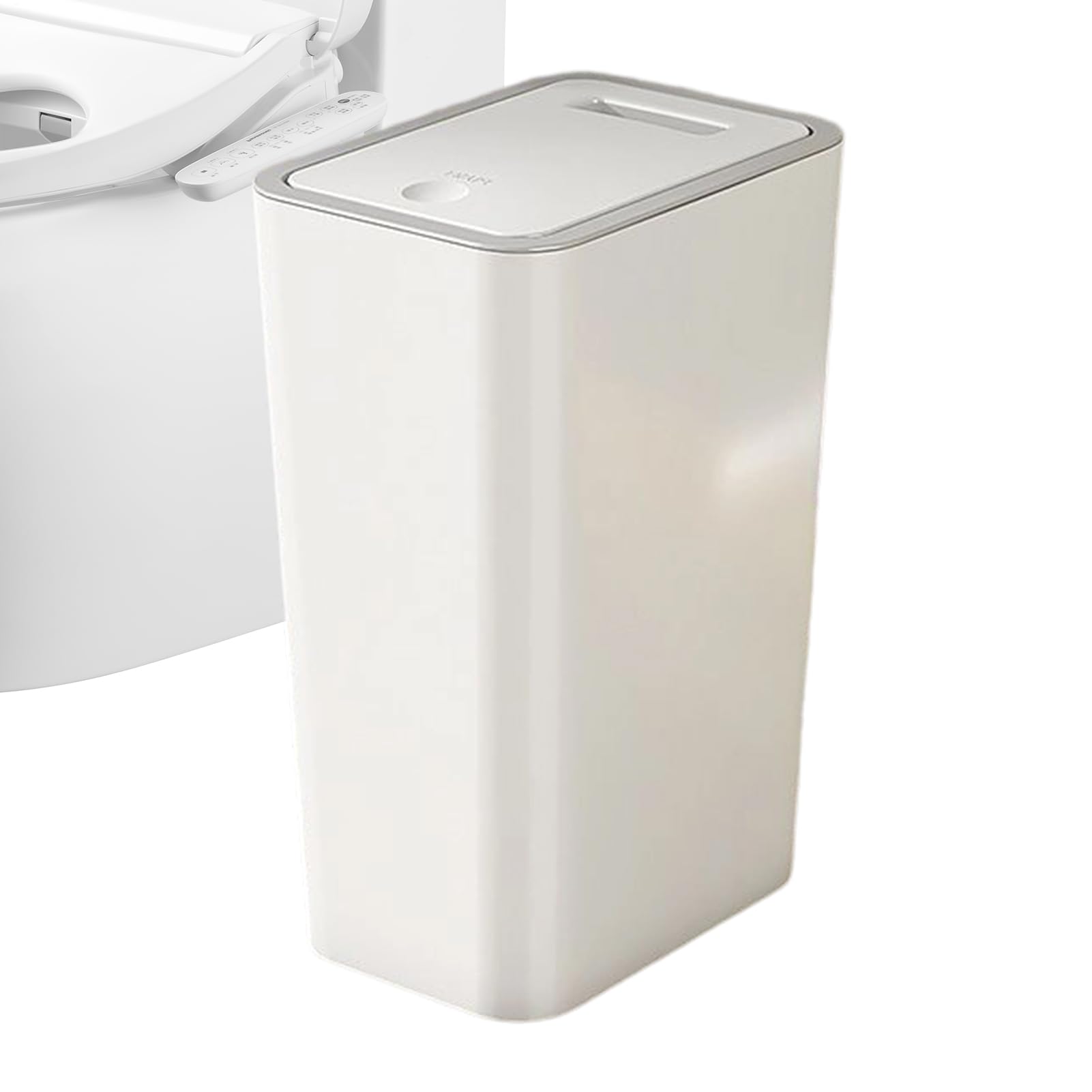 Cáneo De Basura Con Tapa, Compacto, 33x9.5x13 Cm, Contenedor Sanitario, Contenedores De Desechos De Superficie Fácil De Limpiar, Para Varios Espacios Interiores Como Baño, El Dormitorio, El Lugar D
