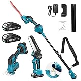 【2025新型】SEESII ポールヘッジトリマー たかえだ電動チェーンソー 電動芝生バリカン1台5役 350mmのトリマー刈幅 着脱伸縮式 190-300cm長さ無段階調節と0°～180°ヘッジ角度調節 150mmのバリカン刈幅 150mm切断経ハンディソー 2個大容量バッテリー 芝生を刈る 庭木や生垣の剪定 植木手入れ 高枝切り 木工切断 薪作り 竹を切る 園芸設備 L35 (L35)