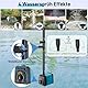 Biling 12W Solar Teichfilter mit Pump, 605 l/h Teichfilter Solarpumpe mit Schlauch 4 Düsen 5m Kabel DIY Wasserspiel, Solar Springbrunnen für Außen Teiche Fischtank, Wasserfall, Saubere Teichlösung