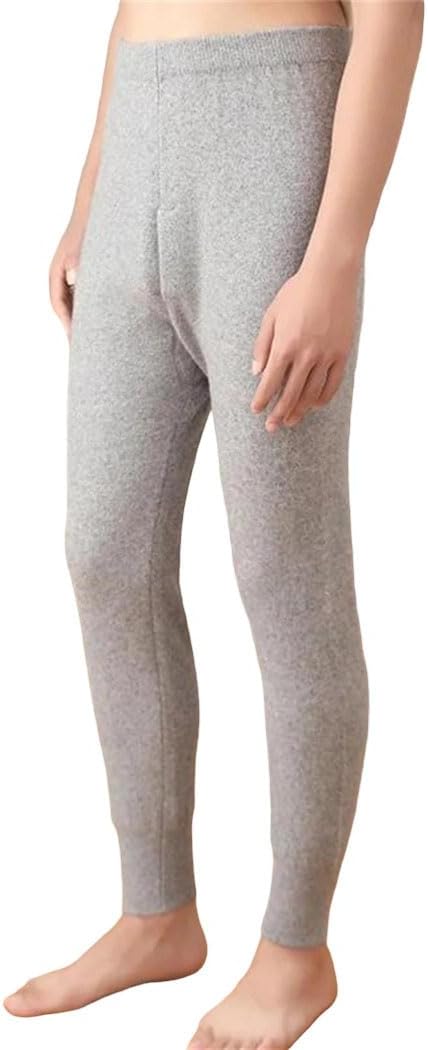 Men’s 100% Wool Long Johns Thermal Underwear Pants Base Layer Bottoms Winter Warm Elastic Knit Leggings