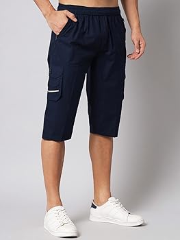 STUDIO NEXX Men's Cotton 3/4th Shorts (Lounge 13 Navy) : Amazon.in
