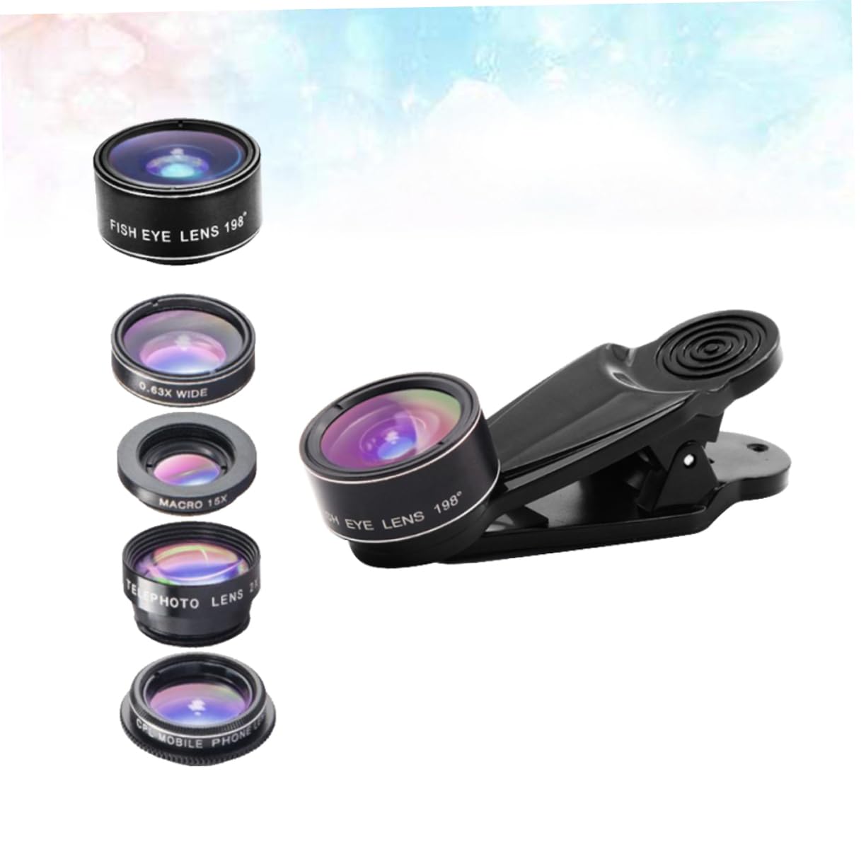 3piezas Kit De Lentes Móviles para Fotografía Incluye Lentes Ojo De Gran Angular Macro y Teleobjetivo Compatible La Mayoría De Smartphones Fácil Instalación y Uso