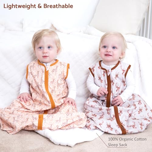 Image of LollyBanks Sleep Sack, 100% Cotton Neutral Baby Sacks, 0.5 TOG Sleep Sacks Lightweight with 2-Way Zipper