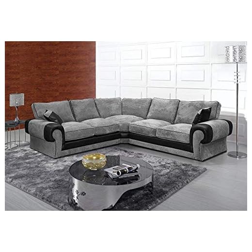 Huge Sale | Grey Jumbo Cord Fabric Corner Sofa-5 Seater settee sets for living room-large 2C2 sectional sofas & couches (Grey, Corner Sofa) 9 Huge Sale | Grey Jumbo Cord Fabric Corner Sofa-5 Seater settee sets for living room-large 2C2 sectional sofas & couches (Grey, Corner Sofa)