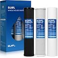 SUIFL 4.5 * 20” 3 Stage Whole House Water Filter Set, Compatible with iSpring WGB32B, WGB32B-KS, WGB32BM, F3WGB32B, F3WGB32BM, SimPure DB20P-3, DB20P-3KDF, HQUA WF3-01, PRO+AQUA FC-PK-100E, 1 Set