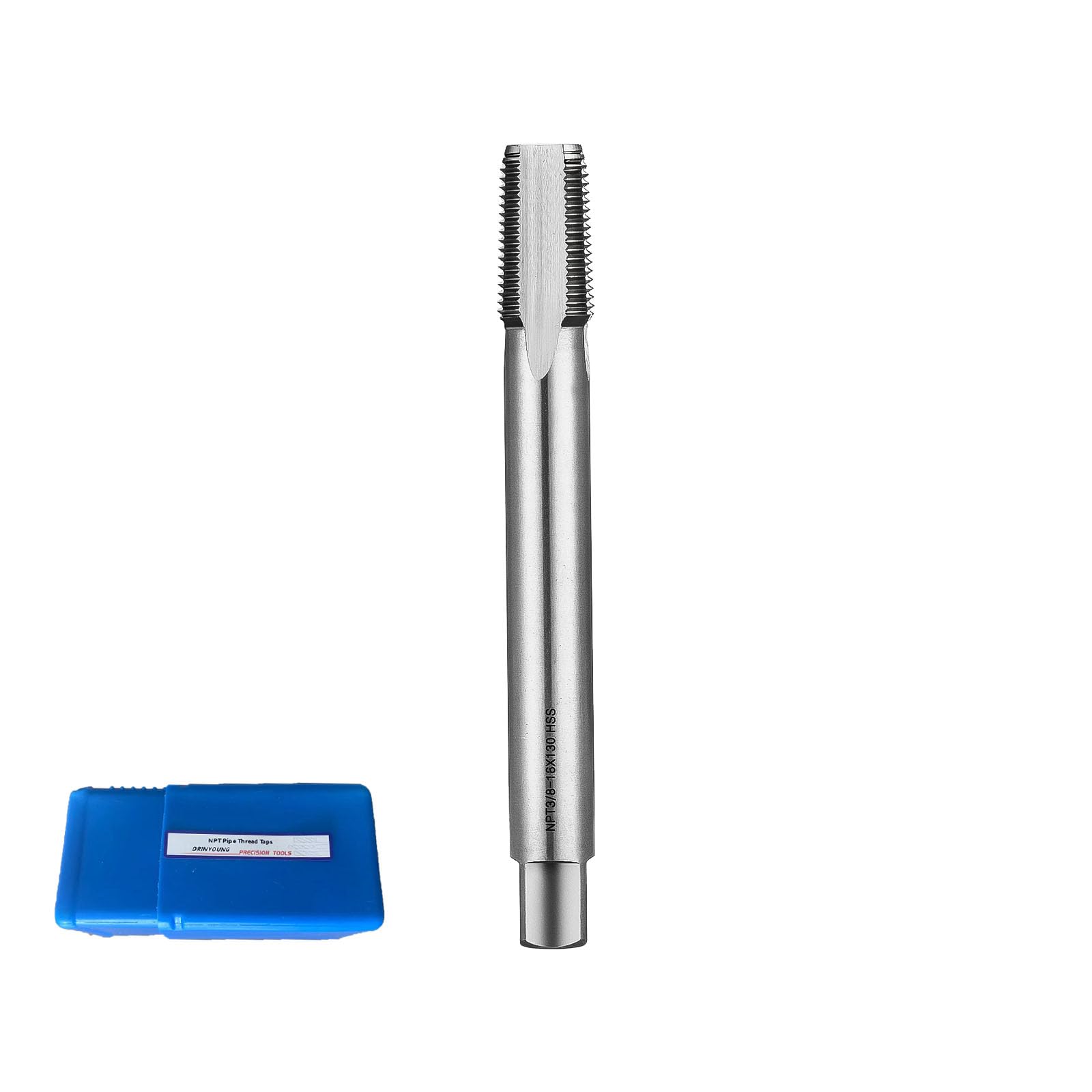 Tap Pipe Extended Pipe threadtap NPT high Speed Steel (HSS) Lengthened Taper Pipe Thread Taps DRINYOUNG (Extra Length 3/8"-18×5.2 NPT)
