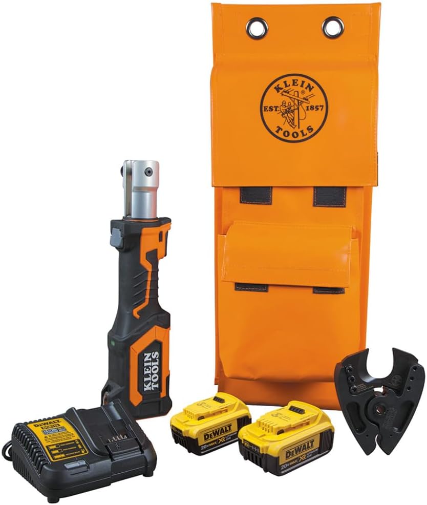 Klein Tools BAT207T34H Cable Cutter for Cu/Al, Power Tool Runs on 4 Ah DeWALT 20V Batteries