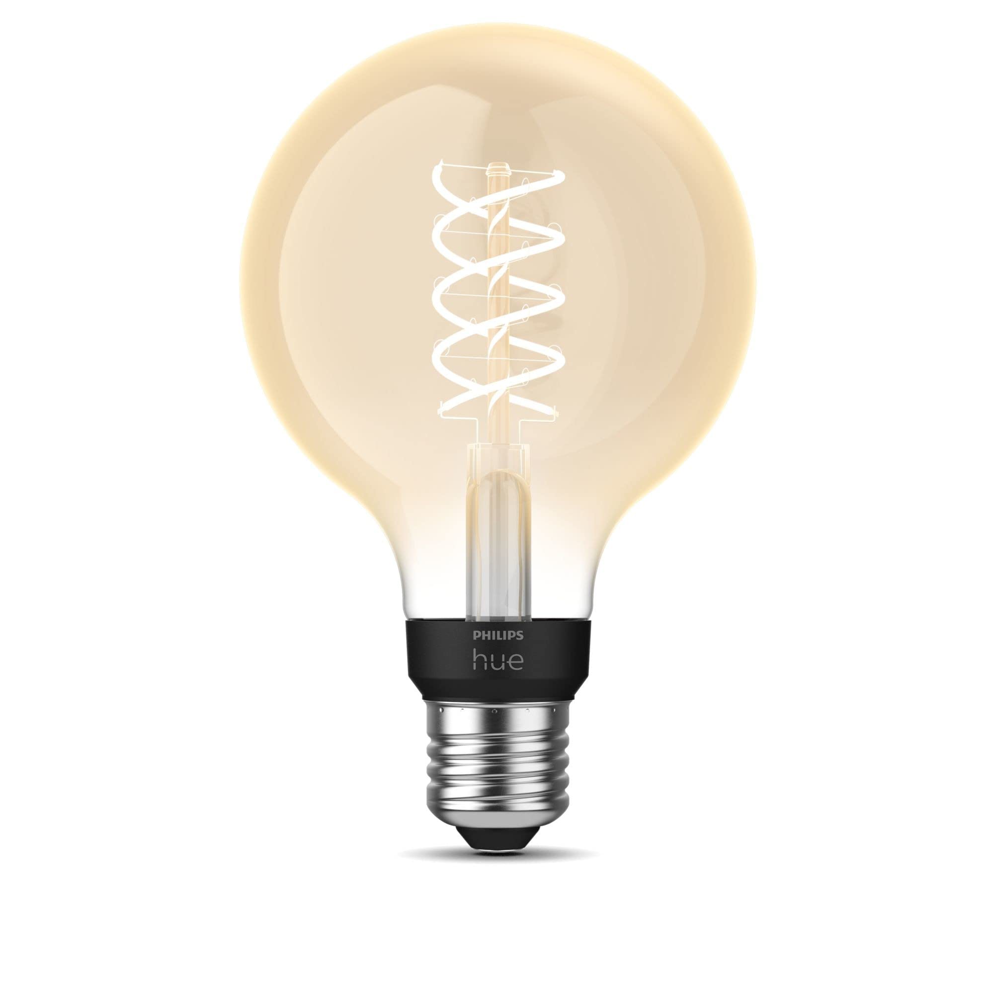 Philips Hue - Bombilla LED Inteligente de Filamento, Luz Blanca Regulable, casquillo E27 tipo G93 7W 550 Lúmens, Compatible con Alexa y Google Home