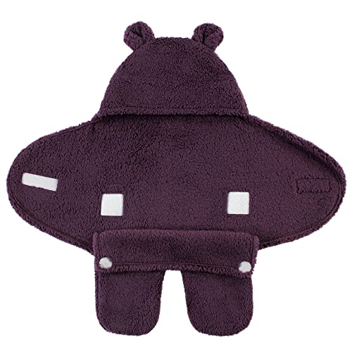 Image of Hudson Baby Unisex Baby Animal Sherpa Baby Outdoor Stroller Sack Wrap, Purple, One Size