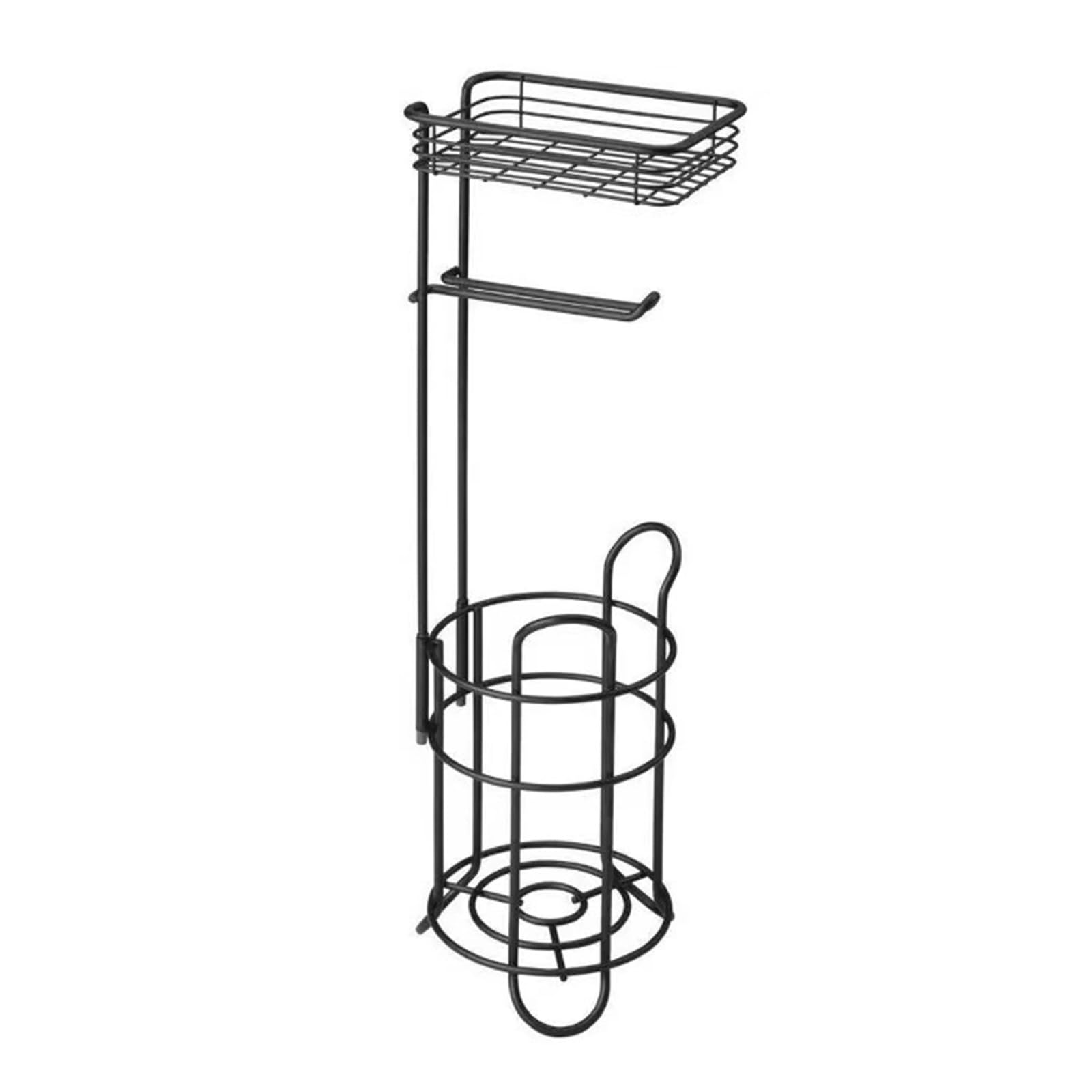 Elnwnnkc Black Modern Floor Mounted Stand Strong Iron Construction Easy To Smooth Tissue Brackets For Homes Use Tissue Owner Stand
