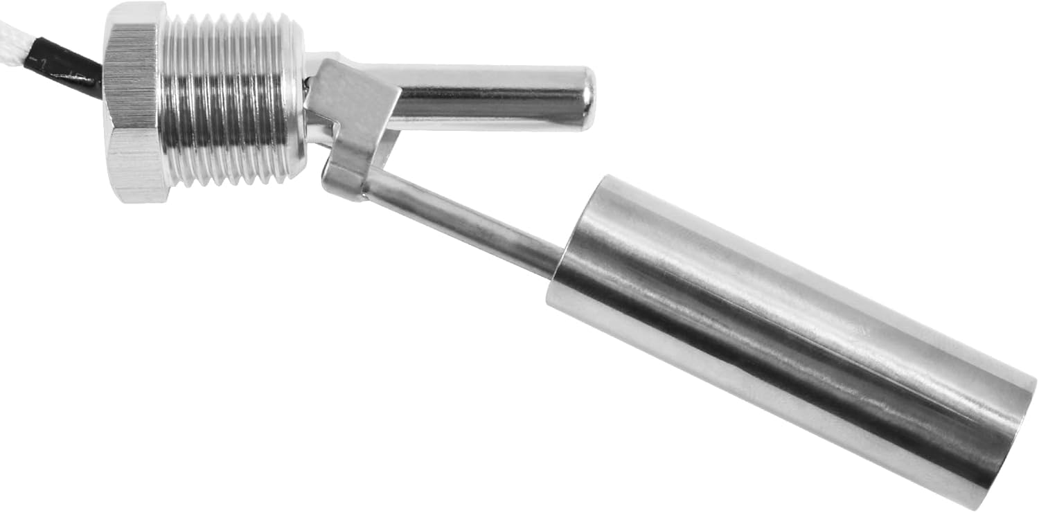 Stainless Steel Float Switch Water Level Sensor Side Mounted Water Level Controller Sensor Switch G1/2 for Smart Toilet Solar Tank Pool Pump Liquid Control Length 115mm Silver