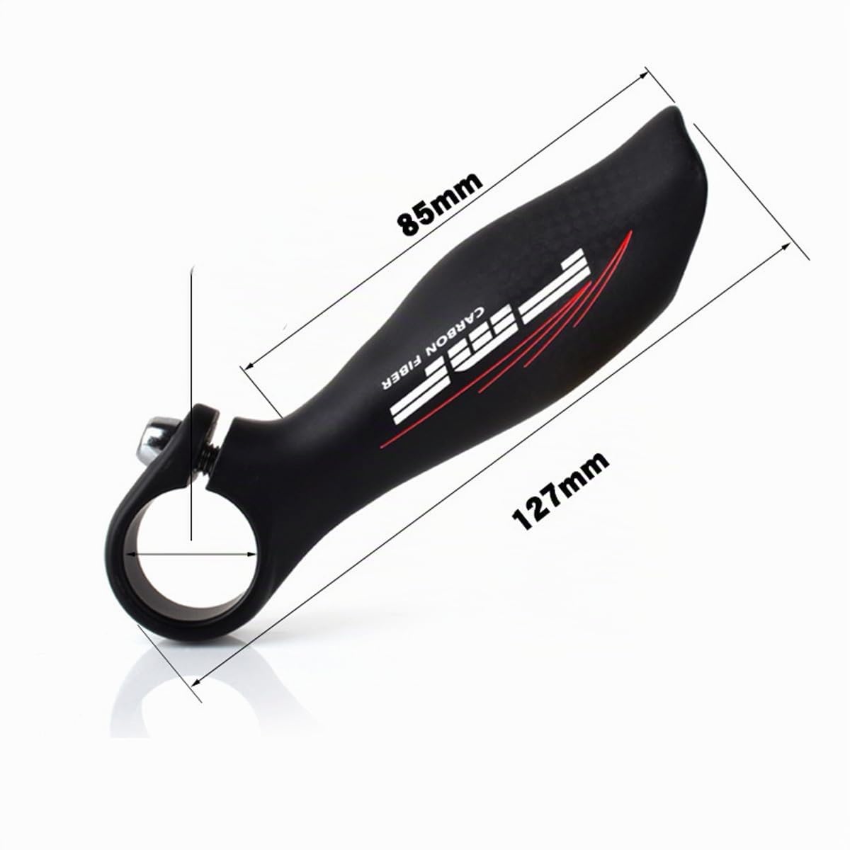 Carbon Fahrrad Bar Ends - Ergonomische Daumenmulde & Griffoptimierung - 22,2mm Klemmung - Für MTB/Rennrad (Schwarz)
