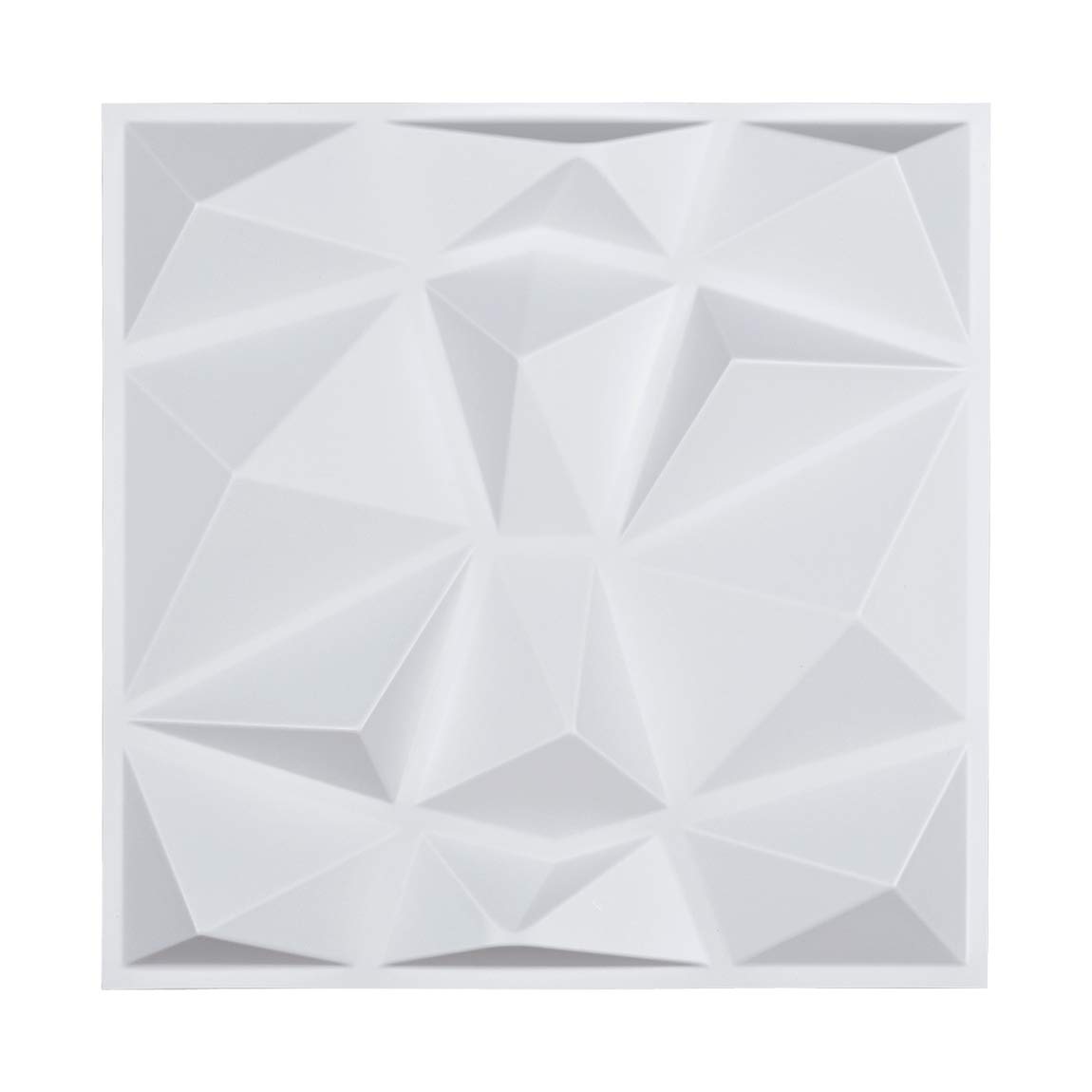 Art3d Decorative 3D Wall Panels in Diamond Design, 12"x12" Matt White