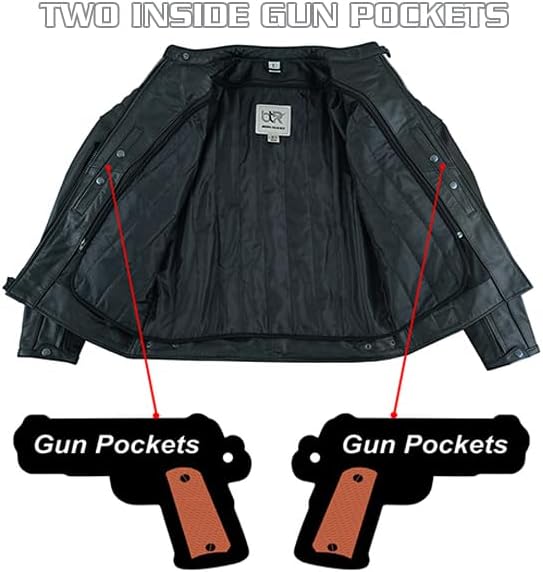 Men's Motorcycle Motorbike Cowhide Leather Jacket Distress Zip Up CE Approved Protection Jacket - Image 7