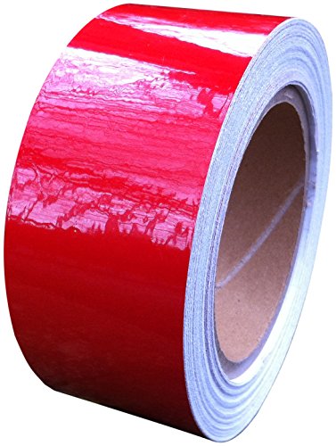 Nastro rifrangente, colore: rosso, 50 mm X 10 m