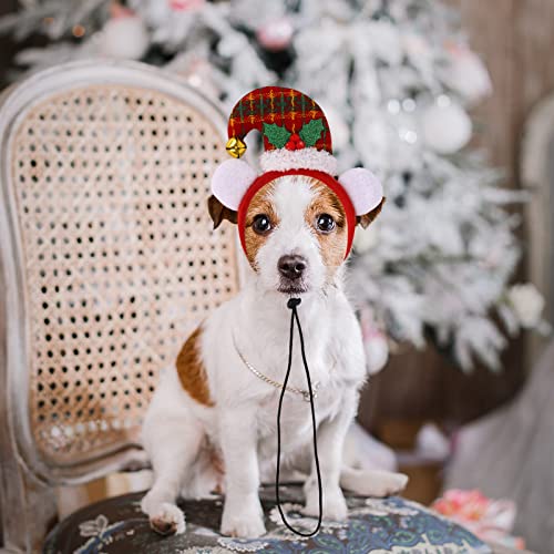 3 Stück Einstellbar Weihnachten Hund Stirnbänder Elfen Haarband, Lustige Haarreifen, Weihnachten Kostüme Zubehör für Hund Katze Haustier