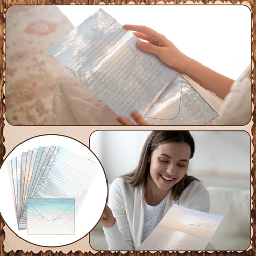Image of TaoBary 160 Pcs Scenic Nature Stationery Paper and Envelopes Set