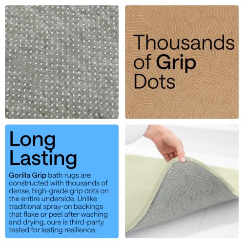 Image of GORILLA GRIP Memory Foam Bath Mat, Soft Absorbent Velvet Bathroom Mats, Durable Dots on Underside, Machine Washable Bathmat, Carpet Rug Room Decor for Shower Tub Floor RV, 48x24 Rugs, Sage