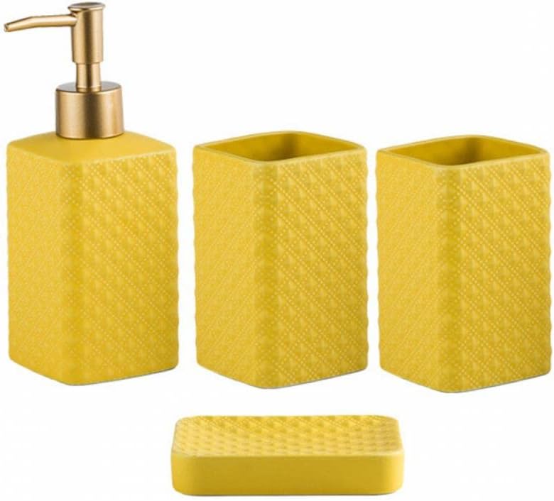 Bathroom Accessories Set Ceramic Soap Dispenser Toothbrush