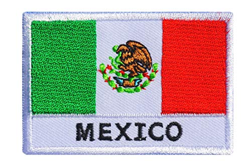 Graphic Dust Mexico Flag Embroidered Iron On Patch Applique Mexican