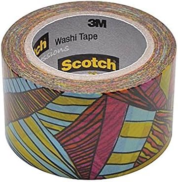 Pop-art Kaleidoscope Pattern Scotch Expressions Washi Tape, 1.18-inches X 393-inches, Kaleidoscope, 6 Rolls/pack