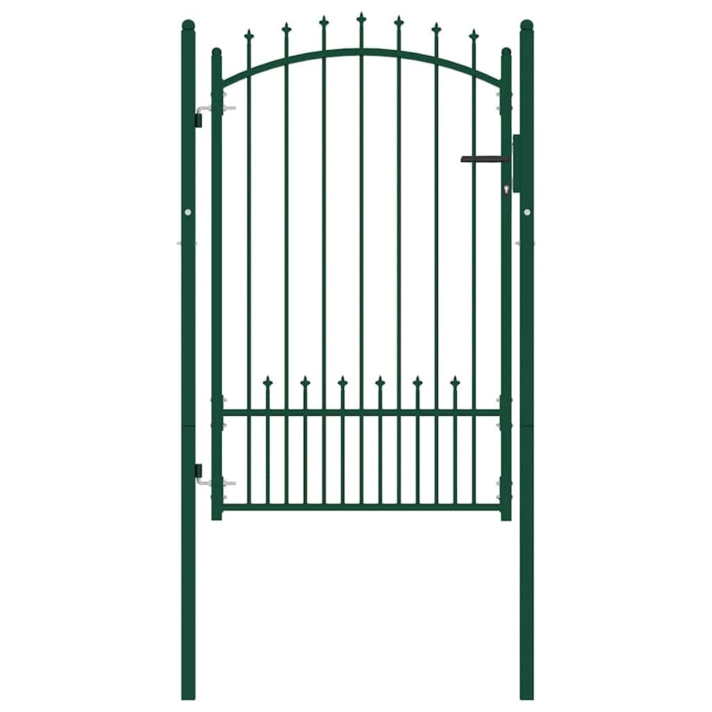 vidaXL Cancello per recinzione EMMEN con punte in acciaio 104x117 cm verde