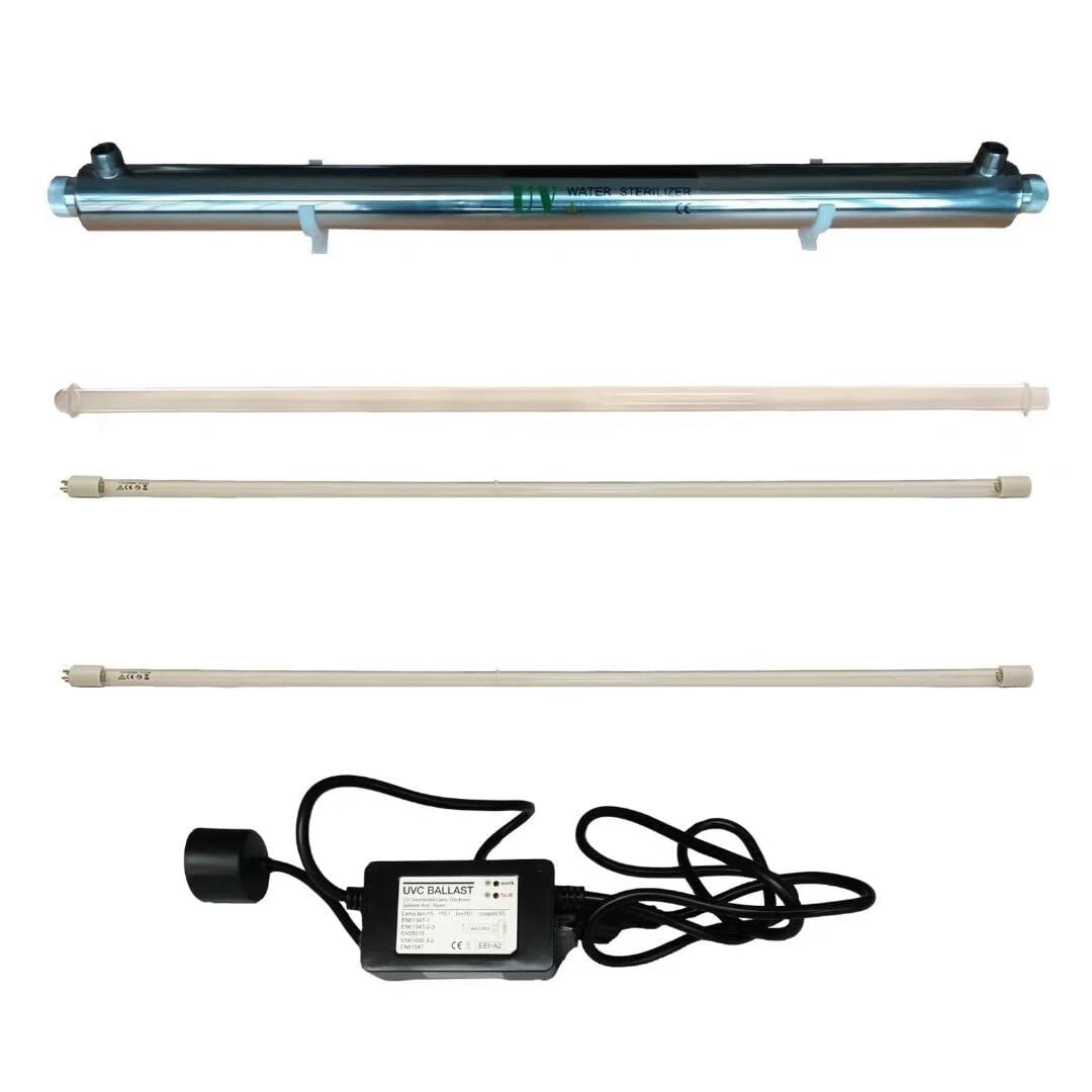 UV55W-2L 12GPM Water Purifier for Whole House Purification, 3/4" Male Inlet/Outlet (Add 1 Extra Filter)